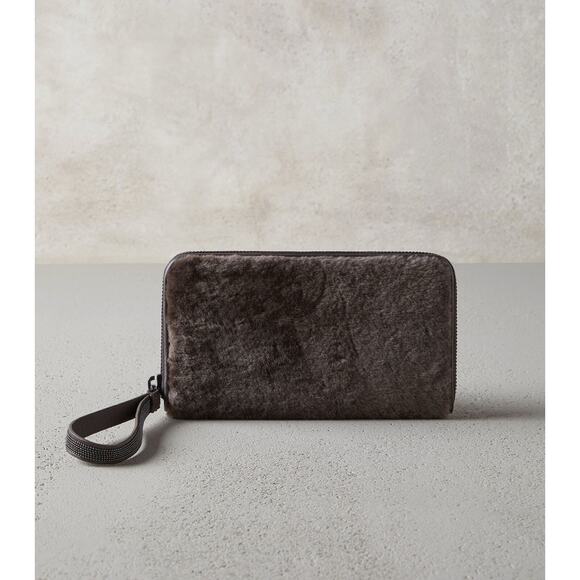 Bruno Cucinelli Fur Zip-around Wallet - Picture 1 of 12